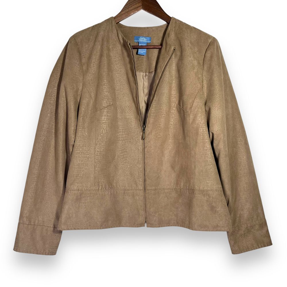 Vintage NWOT Napa Valley Faux‎ Suede Snakeskin Jacket Women's Size 10